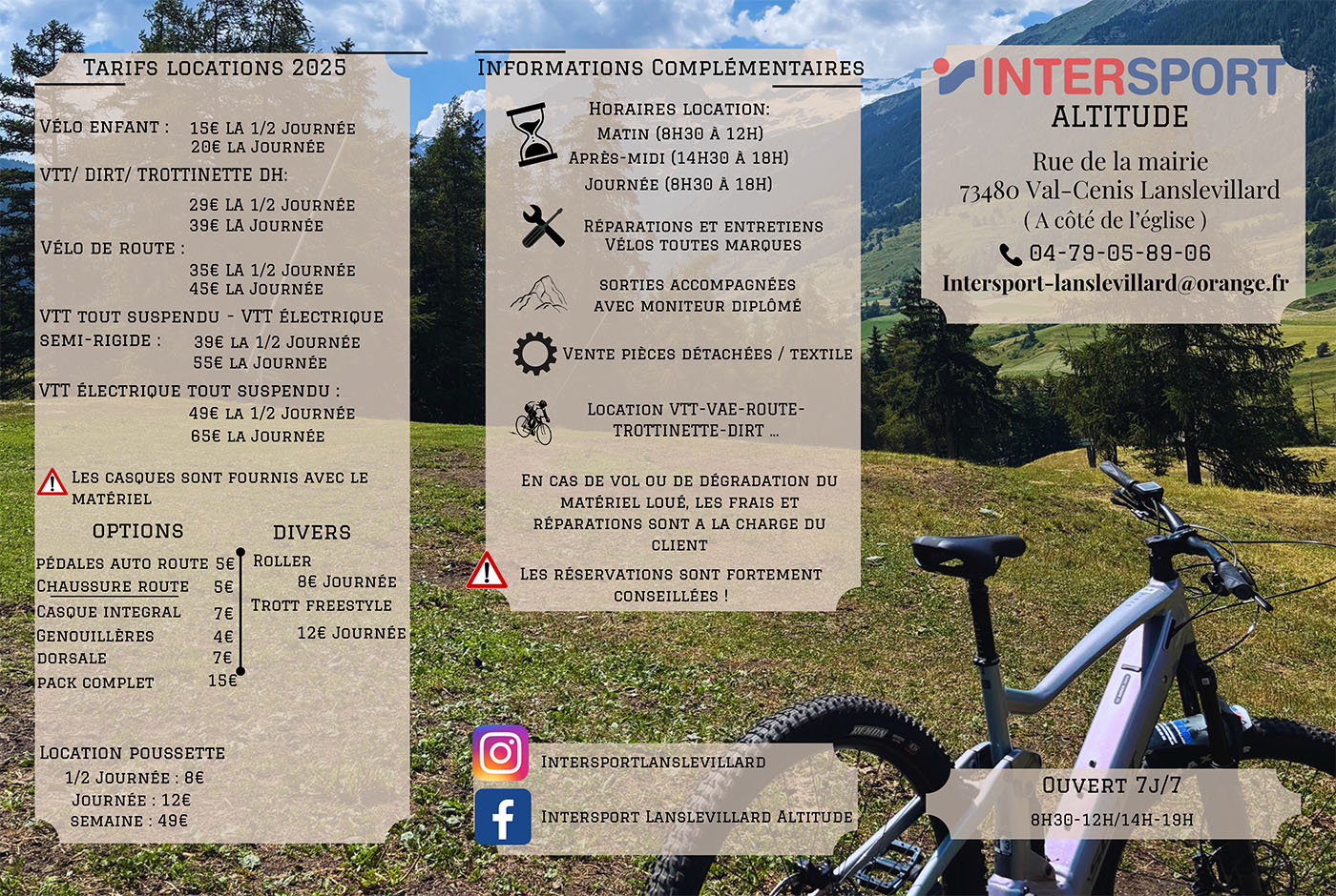 tarif vtt 2025